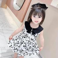 女童雪纺连衣裙2021新款小童洋气背心裙女童公主裙女孩夏天裙子 白色 80码 建议身高80厘米