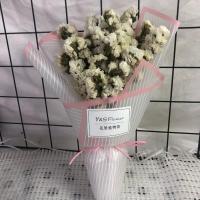 满天星花束ins风礼袋香皂花勿忘我教师节送闺蜜向日葵干花小花束 白色勿忘我(不含手提袋)