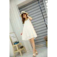 交叉美背雪纺吊带裙背心裙打底裙睡裙中长款宽松加大码春夏女胖 白色 XS