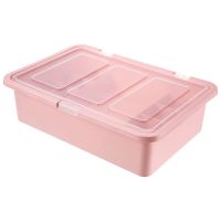 内衣收纳盒超大号衣柜文胸内裤袜子储物盒宿舍塑料有盖整理内衣盒 粉色