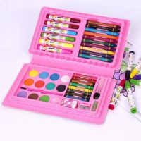 儿童画画笔套装小学生美术可擦洗彩色笔幼儿园水彩笔蜡笔生日礼物 42件套粉色+1绘画本
