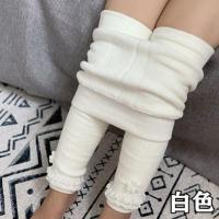 大PP裤冬开档加绒加厚婴儿裤子棉裤女0-1-3岁韩版宝宝打底裤外穿 白色 小花一体绒加厚 S码可开档建议[69-80身高