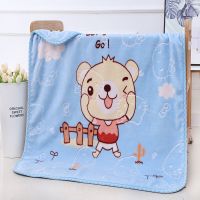 儿童盖毯新生婴儿毛毯双层云毯宝宝春秋冬午睡抱被幼儿园学生被子 新款春夏单层蓝(100*115)1斤 普通包装(自用)