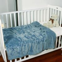 儿童毯婴儿小毛毯幼儿园午睡盖毯冬季加厚保暖床单学生法兰绒毛毯 灰蓝色[优品包边] 70x100cm