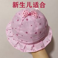 婴儿帽子春秋薄款男童鸭舌帽春季遮阳男宝宝可爱超萌1岁2幼儿童帽 圆点蝴蝶结-红色 适合0-2个月宝宝