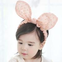 韩国儿童发带发饰春夏秋女童宝宝假发头饰拍照头花皇冠蕾丝蝴蝶结 粉红大耳朵发带 8-36个月头围45-50cm