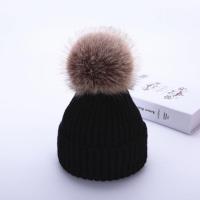 宝宝帽子秋冬儿童帽子冬季6-12个月婴儿帽亲子款保暖男女童毛线帽 黑色 0-2岁
