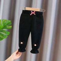 春秋女童休闲裤洋气女宝宝宽松外穿束脚裤子01-3岁儿童秋款灯笼裤 休闲裤-嘟嘟猫-黑色 66