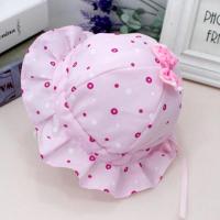 宝宝帽子春夏公主帽子女男宝宝3-6-12个月薄款婴儿遮阳太阳帽盆帽 粉红蝴蝶结点点盆帽-特价 0-6个月35-40cm