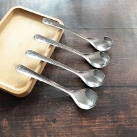 勺子家用不锈钢汤勺儿童长柄调羹餐饮店勺子汤匙商用小铁勺子批发 T+带磁花边勺 T+30支+赠品