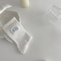 可爱刺绣大耳狗袜子女中筒棉袜ins潮韩版夏季薄日系美乐蒂堆堆袜 白色大耳狗 1双