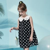 SNOOPY史努比女童连衣裙2021夏装儿童裙子娃娃领薄款波点连衣裙 波点 110