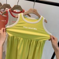 女童连衣裙冰丝夏装2021新款夏季儿童裙子柔软宝宝韩版女孩背心裙 白色背心裙 80 码标3#不胖的身高70-85