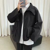 灯芯绒日系棒球服外套男春装2021新款韩版潮流帅气宽松大码夹克衫 黑色[23纯色] 不起球不褪色 S 建议95斤内
