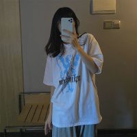 单件/套装女学生夏季新款韩版宽松T恤显瘦休闲阔腿灯笼裤两件套女 单件T恤 S [建议95斤内]