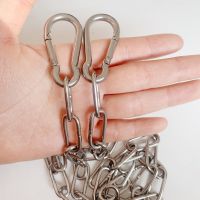 304不锈钢晾衣绳户外室外伸缩晾衣架防滑铁链子防风防雨钢丝绳 3mm粗链条1米+2弹扣