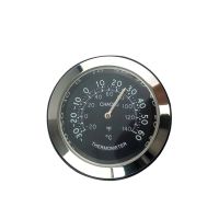 车载时钟汽车改装内饰随意贴高精度双闪贴高档电子时钟钟表摆饰品 直径36.5mm温度计黑盘