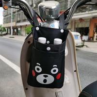防水电动车挂包电瓶自行车摩托车前置物小储物收纳袋前把兜手机包 无盖/黑色【笨笨熊】两层