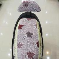 四季通用亚麻布电动车座套耐磨透气款式新颖自行车摩托车套垫 双面绒黄方格 中号