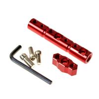 电摩多功能扩展支架灯饰横杆改装射灯后镜座电动车摩托车扩展架 红色一套 实心款