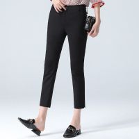 似水年华 | 休闲女西裤2021新款工装裤高腰直筒小脚九分裤烟管裤 黑色 S/155