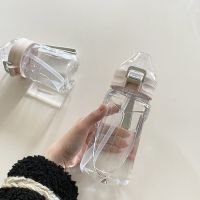 大容量水杯带吸管可爱高颜值塑料杯子带茶隔耐高温防摔便携水壶 随机杯650ML 单杯+茶漏+背带