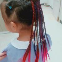 假发马尾辫子麻花辫绑带式 脏辫马尾民族风彩色小辫子 非洲脏辫 儿童炫红加炫紫