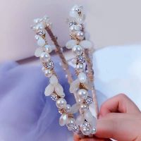 刘诗诗同款发箍珍珠韩版女百搭外出仙女森系超仙韩国压发复古法式 珍珠水钻水晶发箍