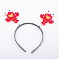 可爱卡通动物猫耳朵发箍长颈鹿角表演羊角头箍卖萌兔耳朵洗脸发箍 龙虾发箍