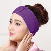 洗脸用的发带化妆美容瑜伽束发带包头巾女头饰发箍魔术贴面膜发套 紫色