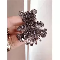 东大门新款水晶头绳弹力电话线丸子头皮筋满钻蝴蝶结小熊发圈 小熊一只(大)