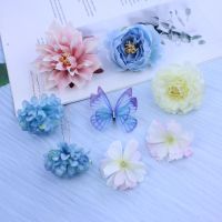 汉服绢花发夹古装国风新娘头饰古风拍照婚礼度假沙滩写真发饰 粉红色古风8只[袋子装]