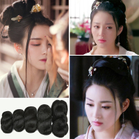 古装假发麻花发包汉服cos8字发包新娘秀禾造型发髻刘海垫发包 迷你号长约12cm