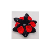 发网套盘发工具头花丸子头发网兜女发饰儿童发网舞蹈盘发网兜头饰 玫瑰花发圈[红色]1个