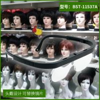 台式勾假发放大镜带led灯USB供电高清美发接头发嫁接睫毛工作台 头戴 BST-11537A