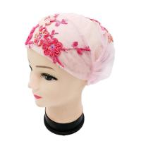 穆斯林春夏季女士薄款透气网纱头巾帽子韩版月子帽产妇帽化疗帽潮 粉红花色