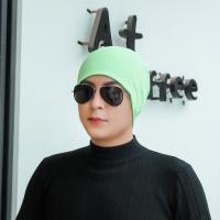 男士帽子睡帽男光头夏款头巾帽女透气套头包头帽夏季薄款睡觉春秋 绿色 均码有弹性