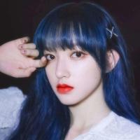 鸢尾蓝蓝色染发剂染发膏程潇明星同款发色潮色流行色在家自己染 鸢尾蓝(9度黄色拍)