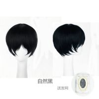 假发男短发基佬毛男款假发男士女扮男装jiafa收脸修脸小脸假毛 自然黑