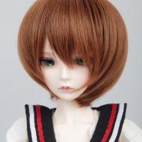 3分4分6分bjd娃娃小布假发 SD公仔假发 罗马卷羊毛卷发淑女长卷发 3分假发头围21-22cm[棕色] 只有假发