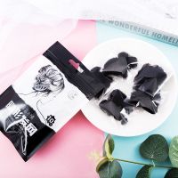 护士头花职业盘发发网女空乘舞蹈拉丁汉服隐形网兜黑色网套U型夹 浅紫色 30CM黑色发网10个