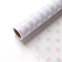芯苼幻彩波点纱鲜花网纱花艺资材圆点网花束手工包装材料礼物花店 白色 5码x50cm