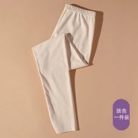 自发热德绒打底裤女冬季加绒棉秋裤加厚双面绒紧身长裤秋衣保暖裤 杏色(单件裤子)双面德绒 M码秋衣秋裤 建议80-100斤