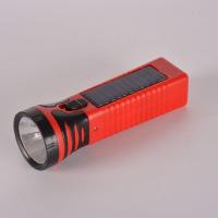 厂家直销太阳能手电筒强光可充电式户外小型手电迷你家用远射超亮 14cm红色1支