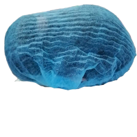 无纺布冒子一次性帽子无纺布防尘帽子浴帽厨师条形帽头套美容院帽 18寸20个蓝色送小礼品