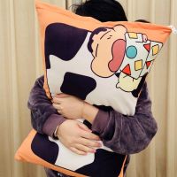 卡通少女心角落生物蜡笔小新枕套学生宿舍情侣单人毛绒抱枕头套 蜡笔小新款 水晶绒单独枕套(无枕芯)