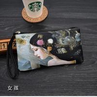 彩绘涂鸦手拿包女韩版潮流ins时尚手机包2019新款百搭零钱包小包 女孩