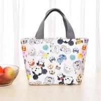 加厚饭盒保温袋便当包手提铝箔带饭手拎帆布袋子学生卡通餐盒袋 米奇米白色