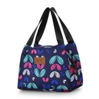 韩版新款饭盒袋子加厚手拎便当包盒帆布保温上班手提包女包小包 线条爱心