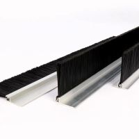 铝合金条刷工业防尘毛刷机床挡水条刷机柜防尘毛刷门底密封毛刷条 4*4标准型毛高10mm h型